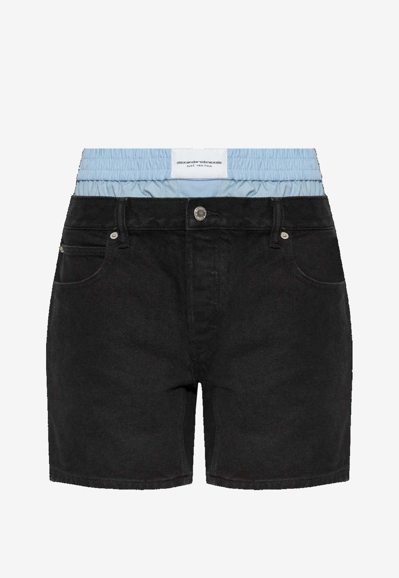 Pre-Styled Boxer Denim Shorts