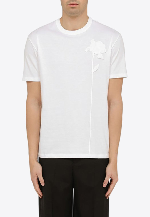 Flower Embroidery Short-Sleeved T-shirt