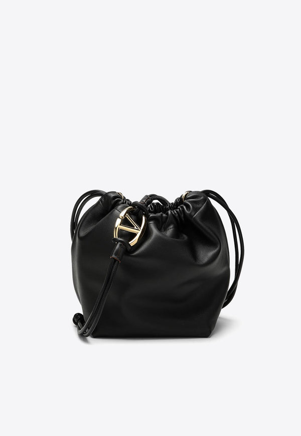 VLogo Pouf Nappa Leather Bucket Bag