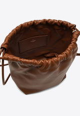 VLogo Pouf Leather Bucket Bag