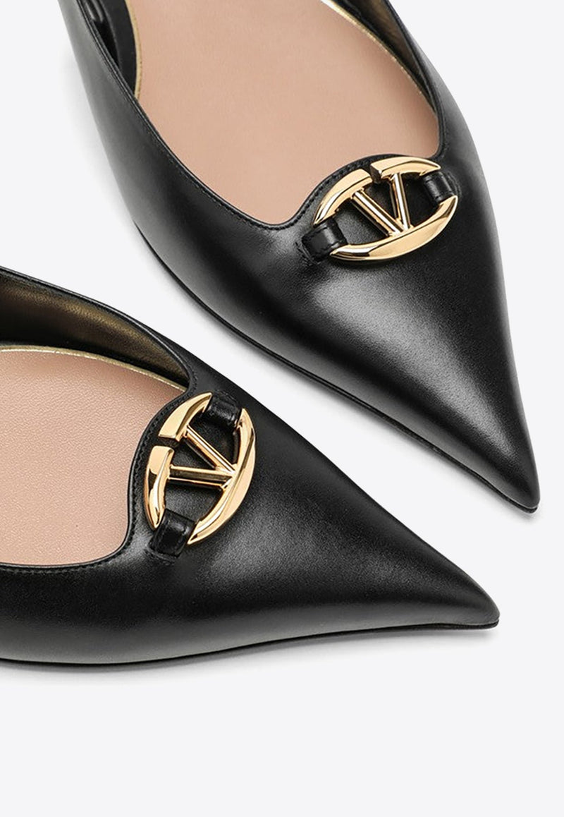 VLogo Signature Slingback Flats in Calf Leather