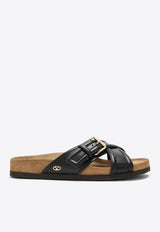 VLogo Cross-Over Strap Leather Sandals