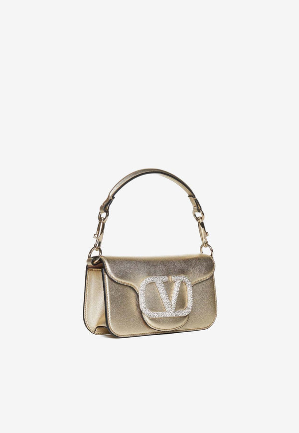 Locò Crystal VLogo Leather Shoulder Bag