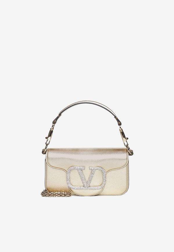 Locò Crystal VLogo Leather Shoulder Bag