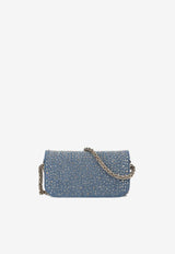 Locò Crystal Embellished Denim Shoulder Bag