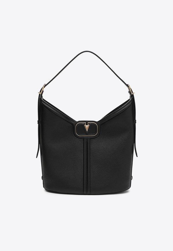 Logo Plaque Leather Shoulder Bag