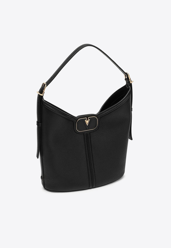 Logo Plaque Leather Shoulder Bag