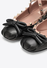 Rockstud Nappa Leather Ballet Flats