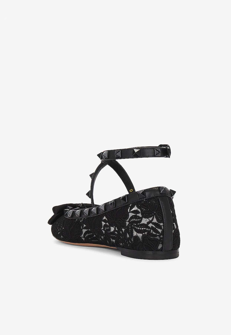 Rockstud Macramé Lace Ballerinas