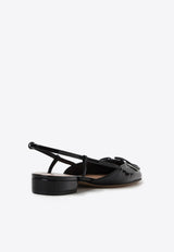 VLogo Patent Leather Slingback Flats