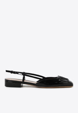 VLogo Patent Leather Slingback Flats