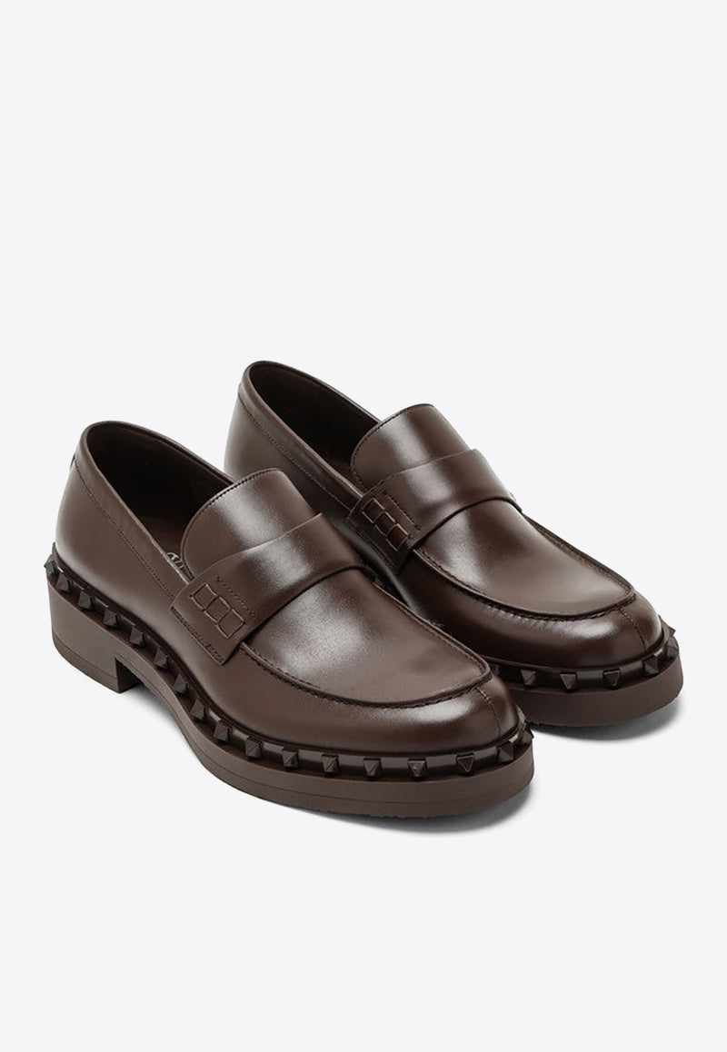 Rockstud M-way Calfskin Leather Loafers