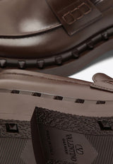 Rockstud M-way Calfskin Leather Loafers