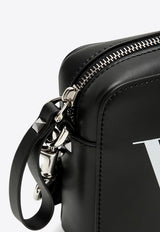 Logo-Printed Leather Crossbody Bag