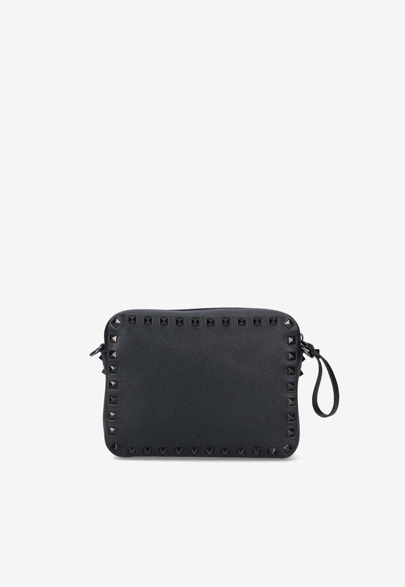 Rockstud Leather Messenger Bag