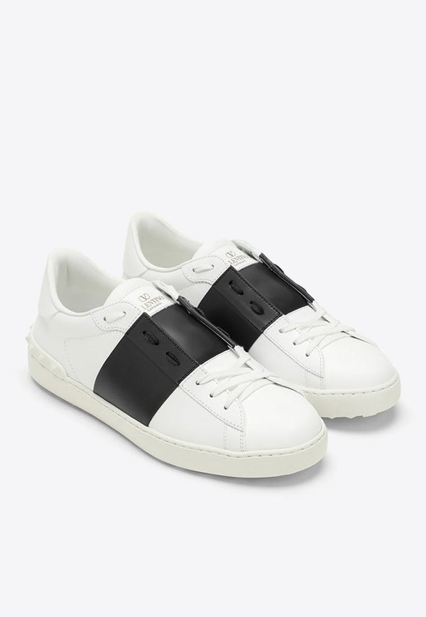 Open Leather Low-Top Sneakers