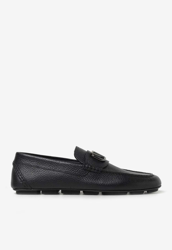 VLogo Leather Loafers