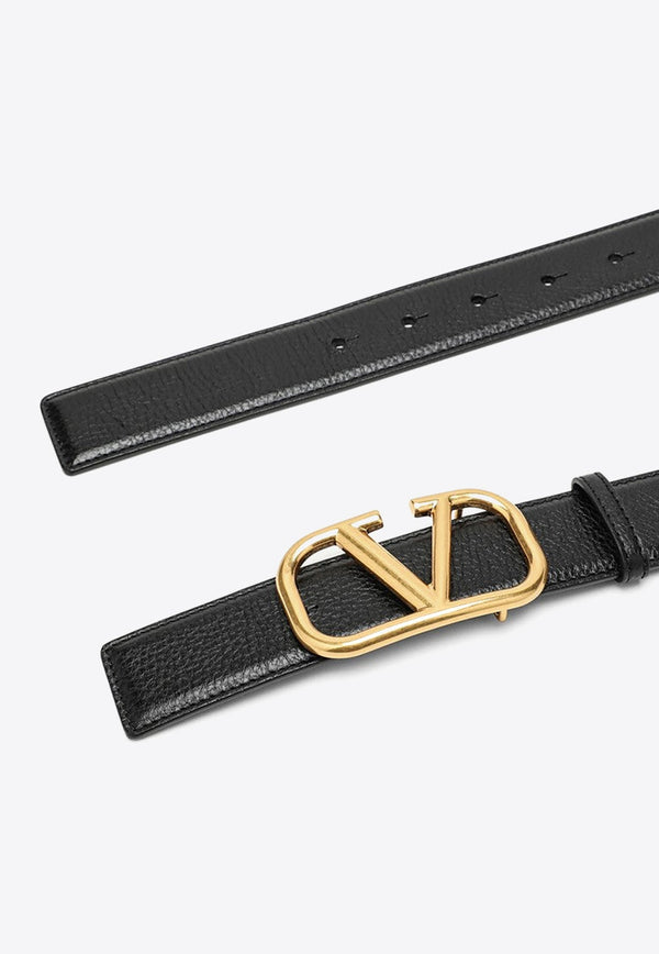 VLogo Buckle Leather Belt