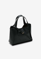 Perforated Logo Faux Leather Tote Bag