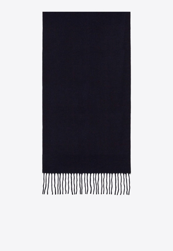 Logo Cashmere Fringed Scarf