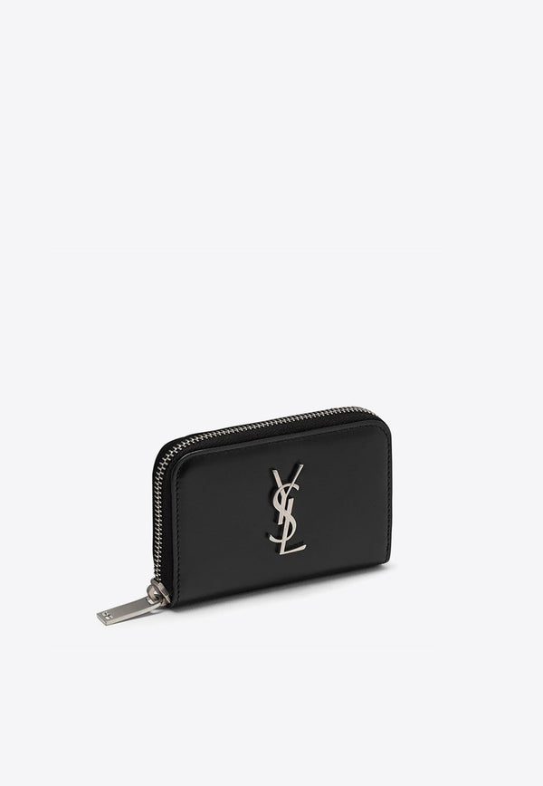 Zip-Around Calf Leather Wallet