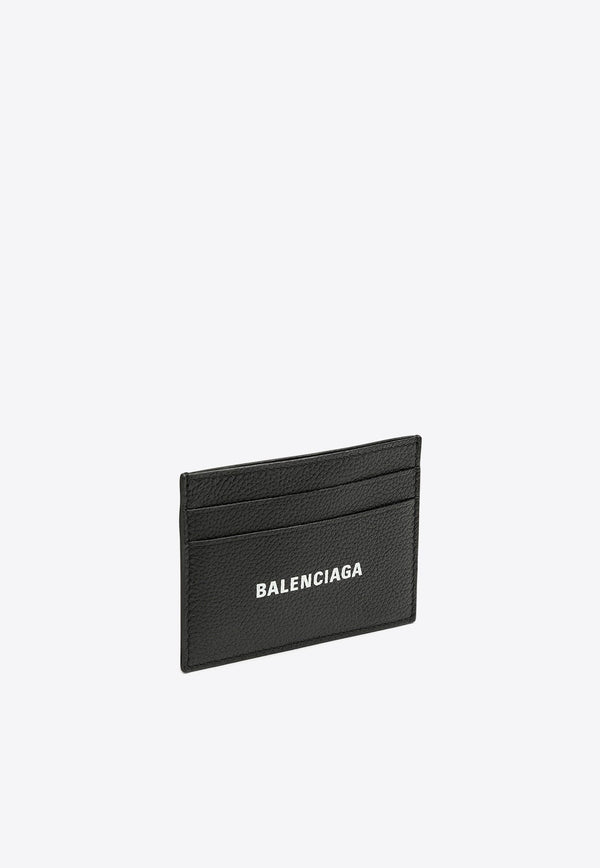 Logo Print Cardholder in Calf Leather