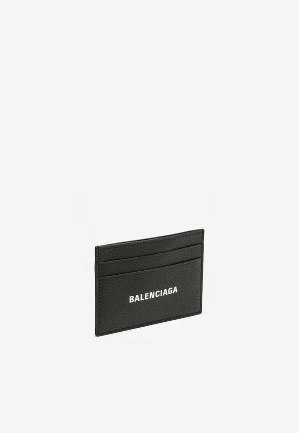 Logo Print Cardholder in Calf Leather