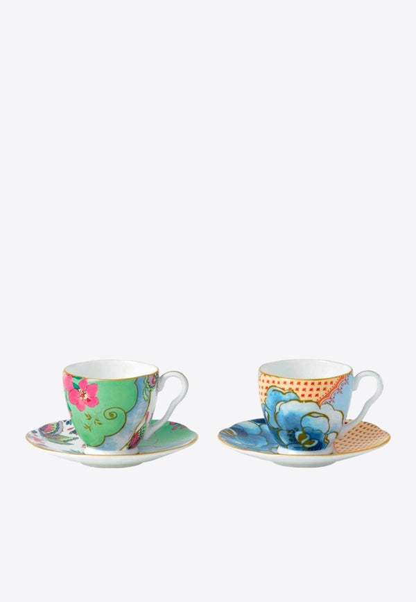 Butterfly Bloom Espresso Cups and Saucers - Set of 2