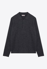 Long-Sleeved Wool Polo T-shirt