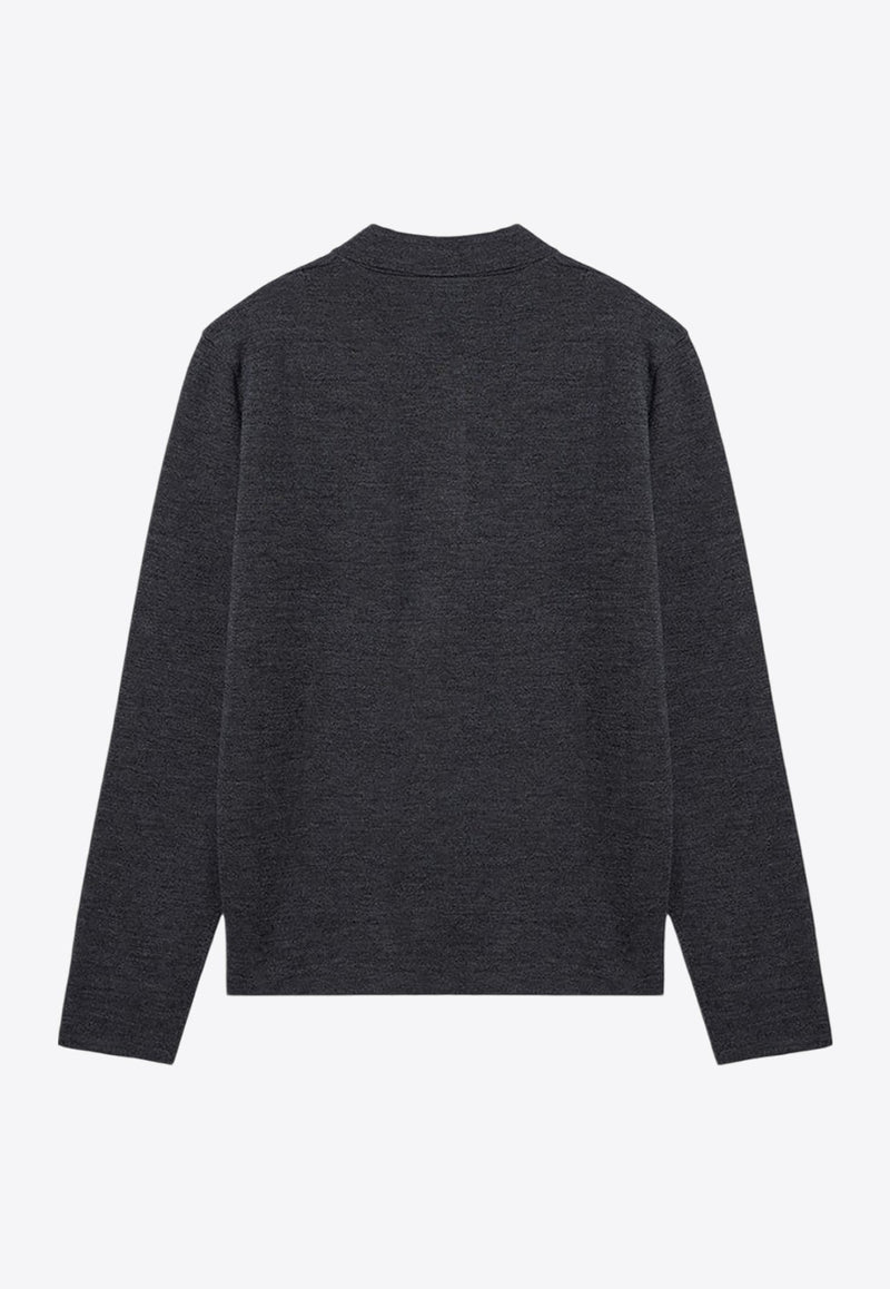 Long-Sleeved Wool Polo T-shirt