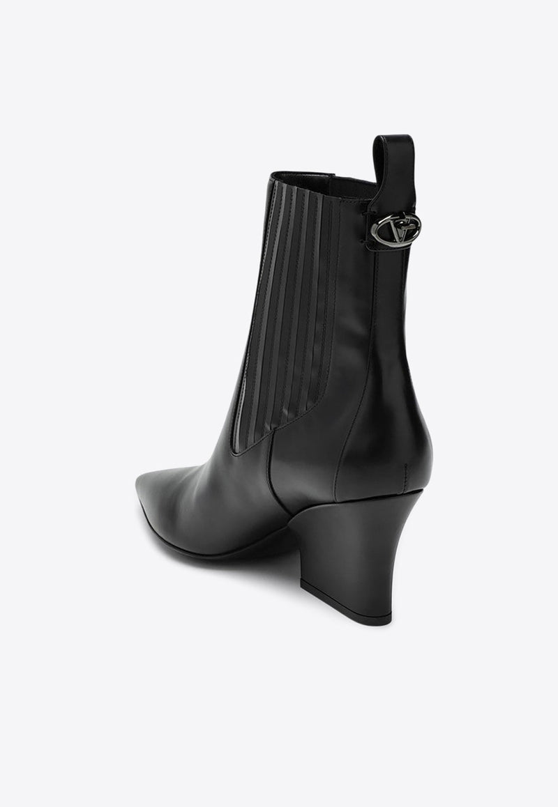 VLogo Lockette 75 Brushed Leather Ankle Boots