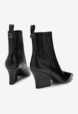 VLogo Lockette 75 Brushed Leather Ankle Boots