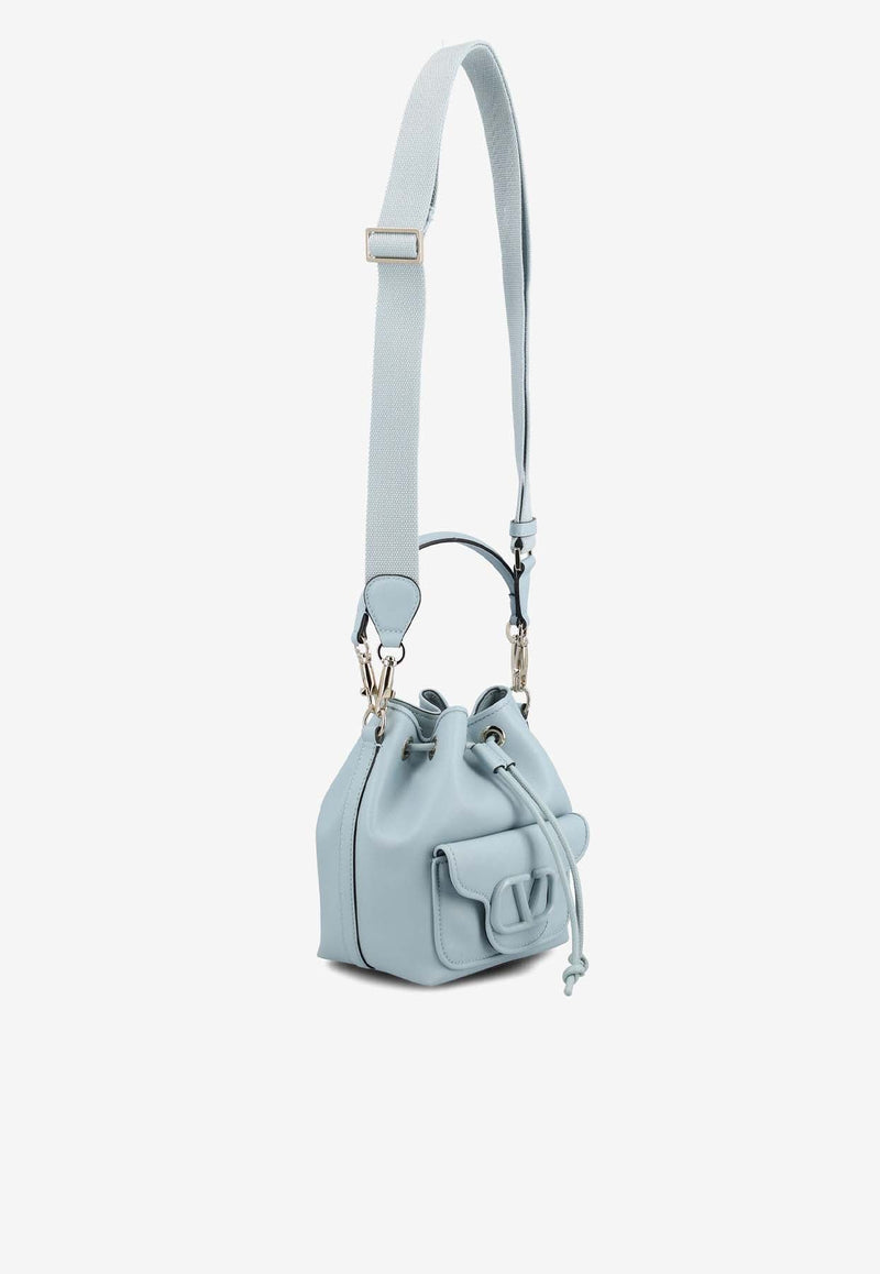 Locò VLogo Bucket Bag in Calf Leather