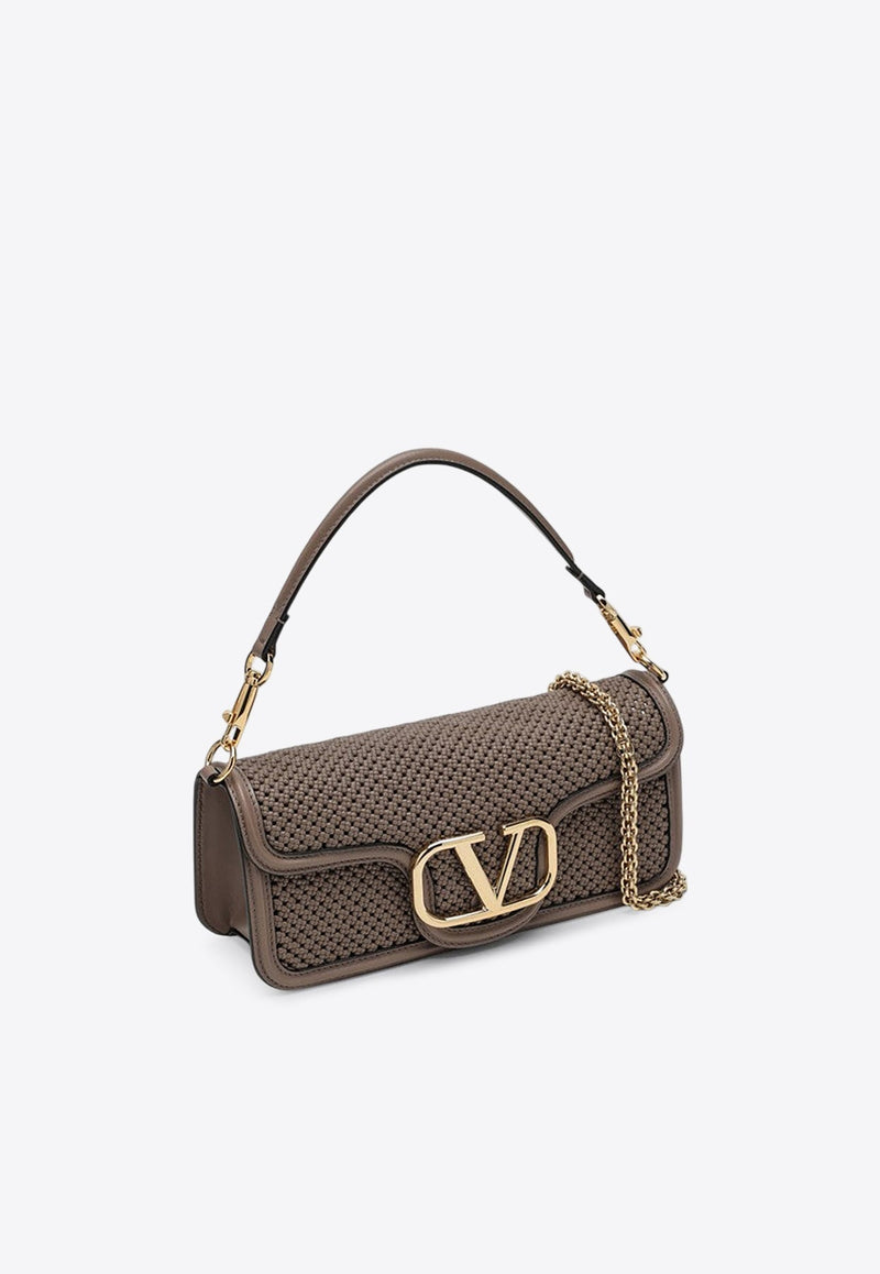 Locò VLogo Woven Leather Crossbody Bag