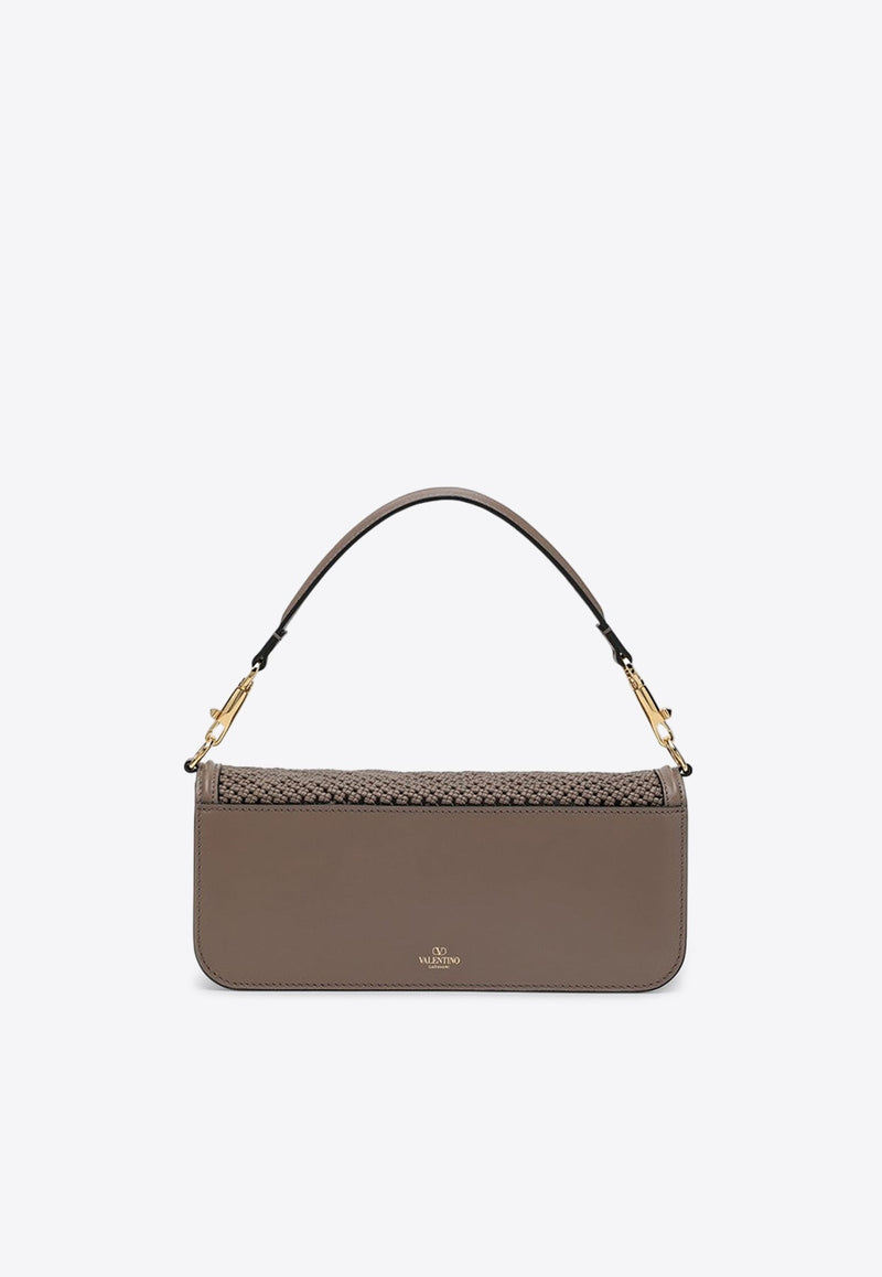 Locò VLogo Woven Leather Crossbody Bag