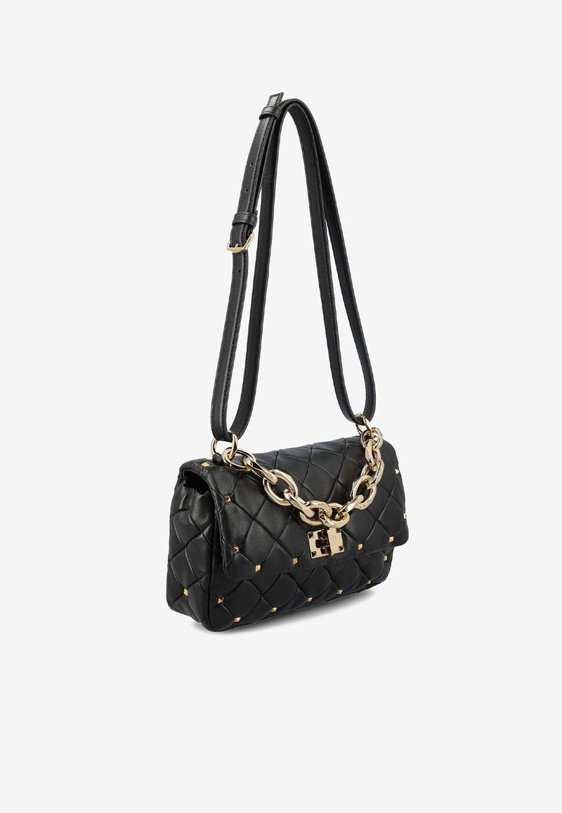 Rockstud Spike Quilted Leather Crossbody Bag