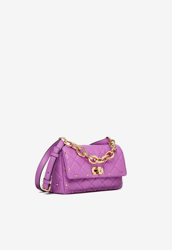 Rockstud Spike Quilted Leather Crossbody Bag