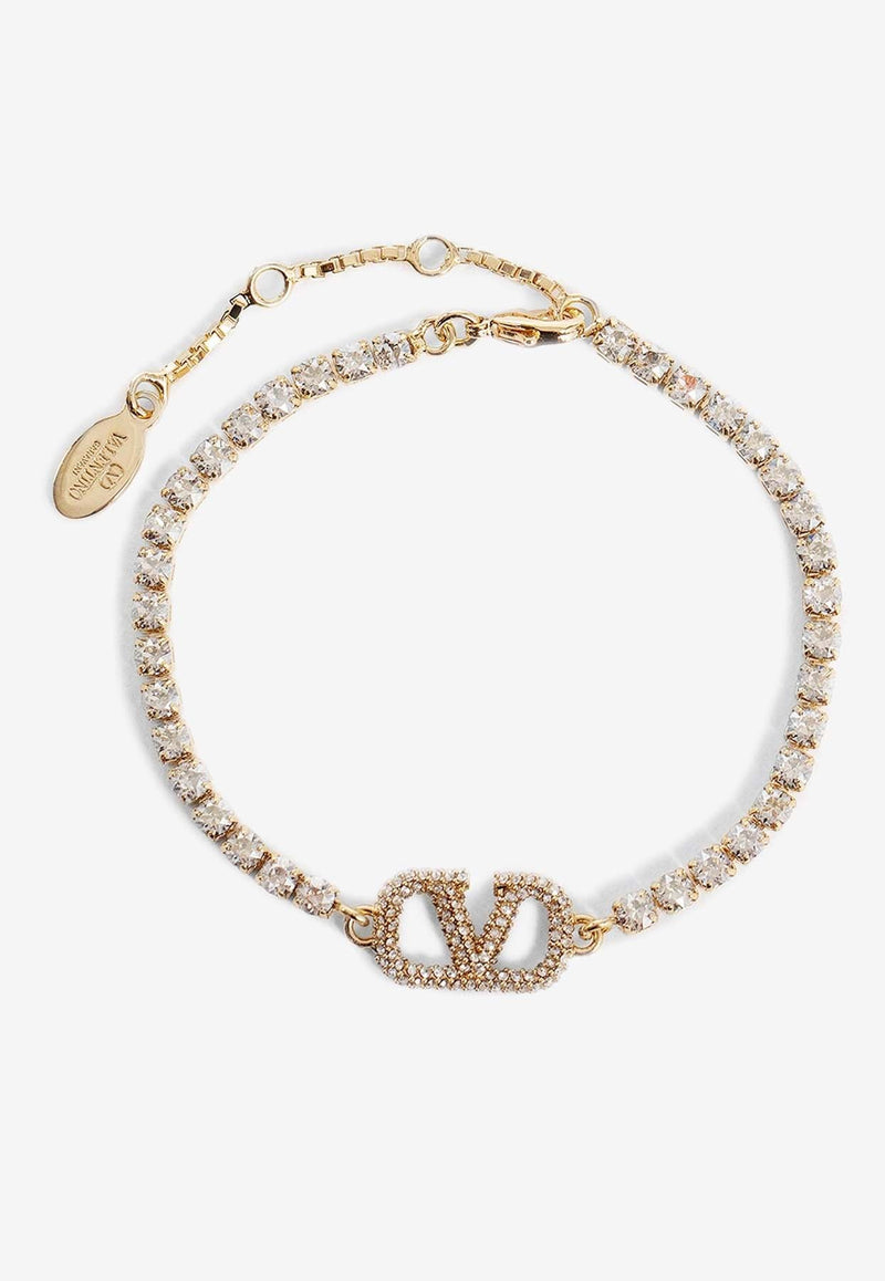 Crystal VLogo Signature Tennis Bracelet