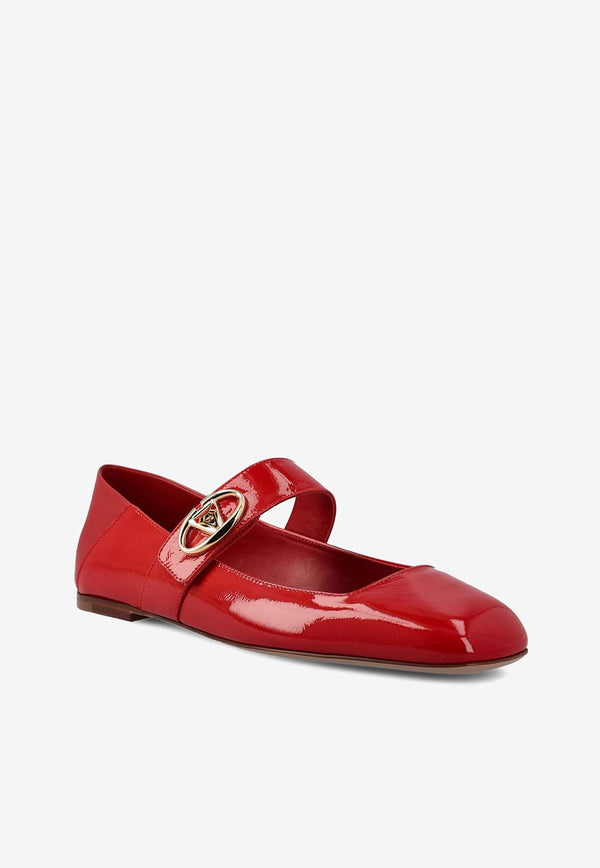 VLogo Locker Mary-Jane Patent Leather Ballet Flats