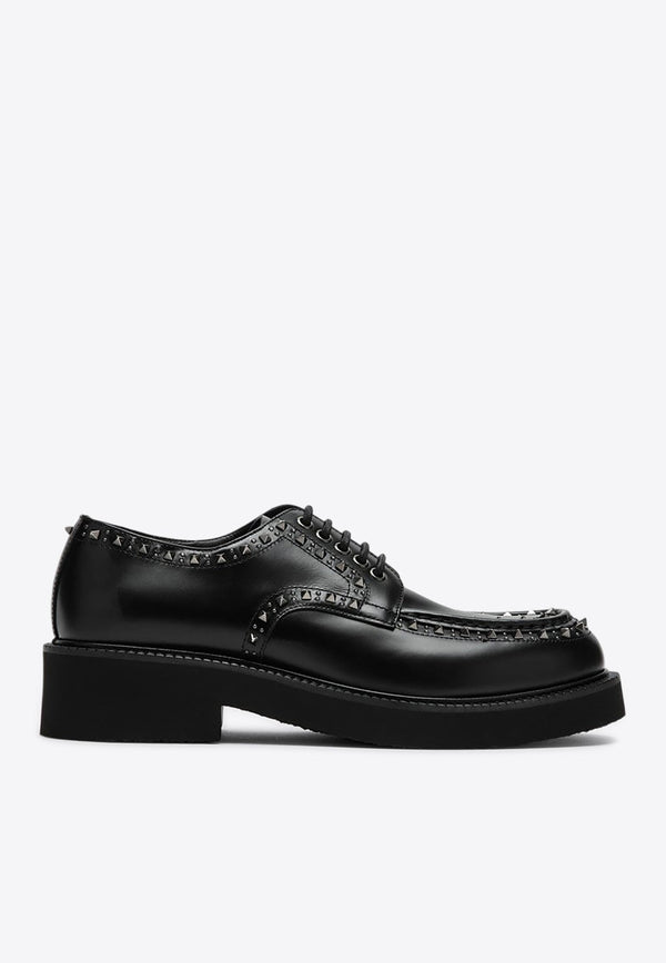 Gentleglam Rockstud Leather Derby Shoes