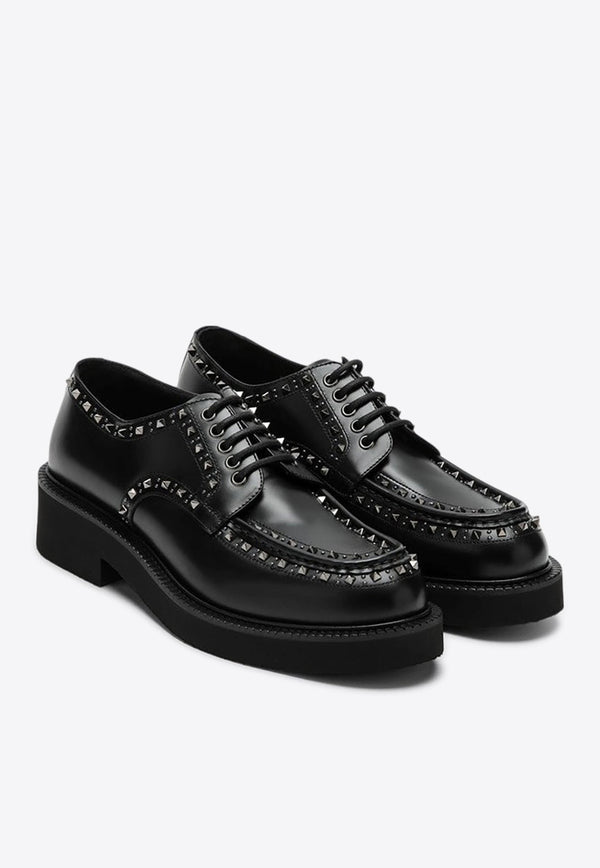 Gentleglam Rockstud Leather Derby Shoes