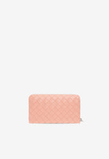 Zip-Around Intrecciato Nappa Leather Wallet