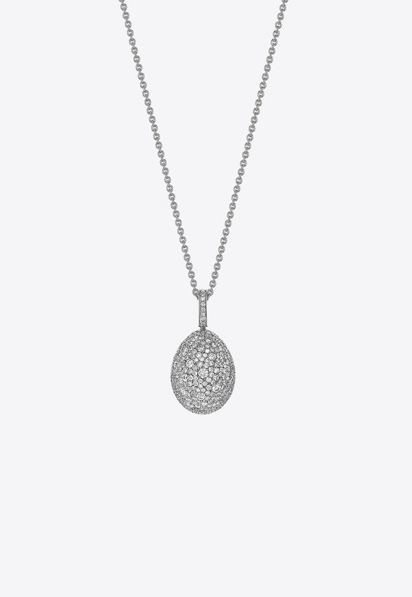 Emotion Diamond Egg Pendant Necklace in 18-karat White Gold