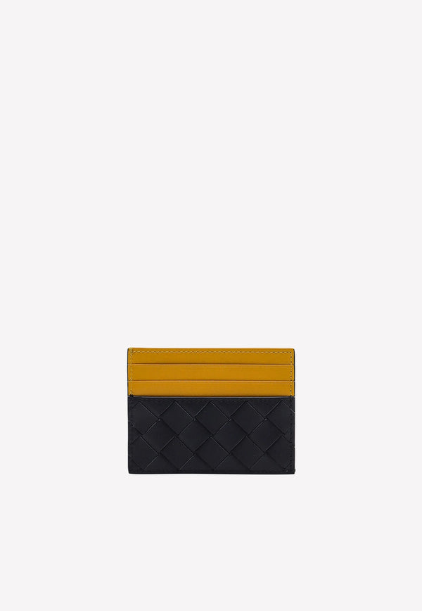 Dual Tone Intrecciato Leather Cardholder