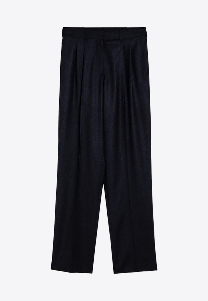 Straight-Leg Wool Pants