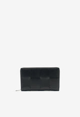 Intreccio Zip-Around Wallet in Grained Leather