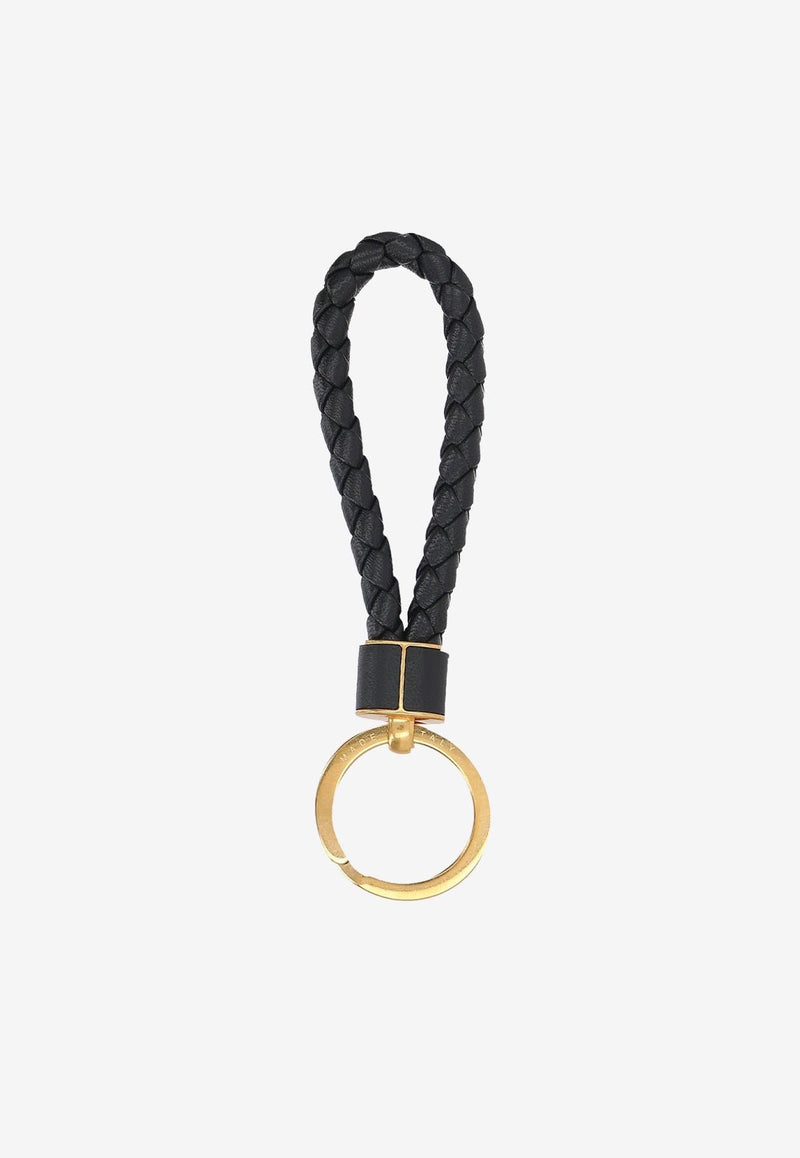 Intrecciato Leather Key Ring