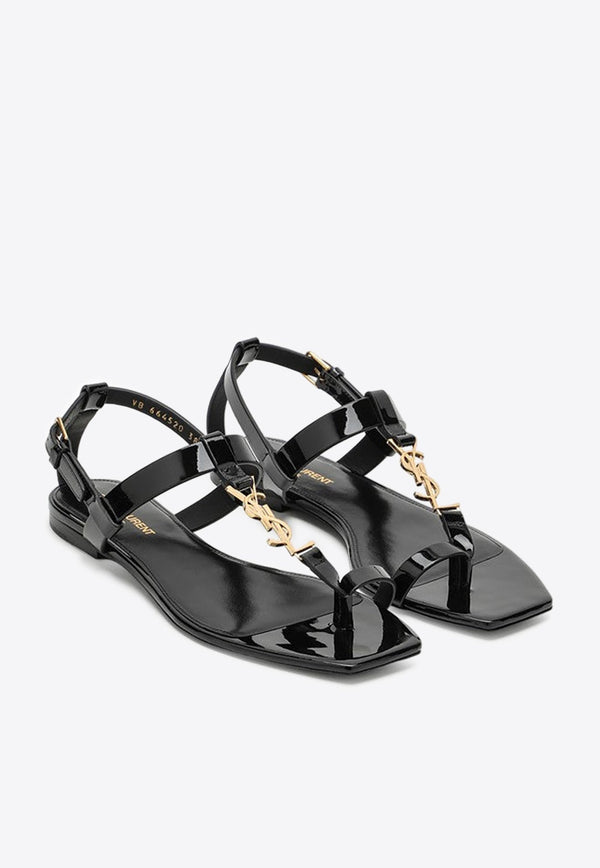 Cassandra Patent Leather Flat Sandals