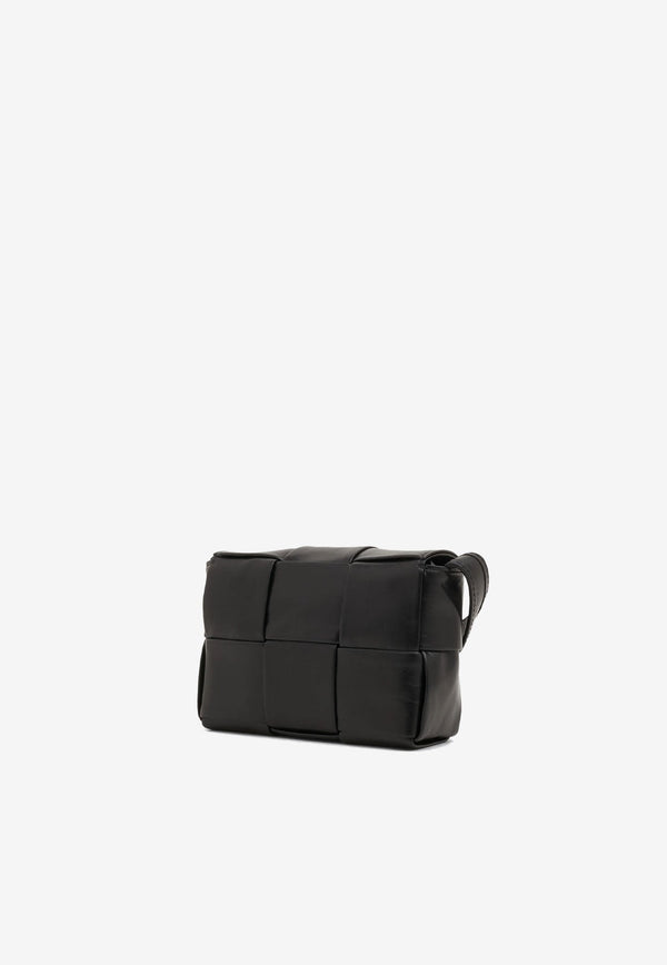Mini Candy Cassette Crossbody Bag in Intreccio Leather