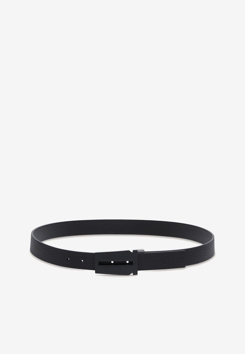 Reversible Gancini Leather Belt